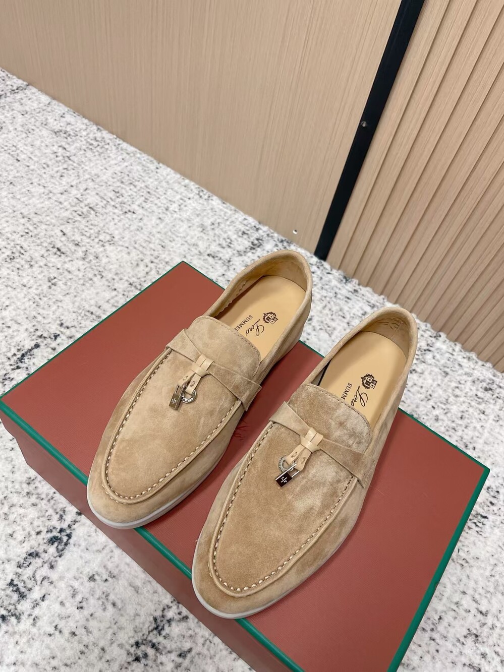 Loro Piana Summer Charms Suede Loafers